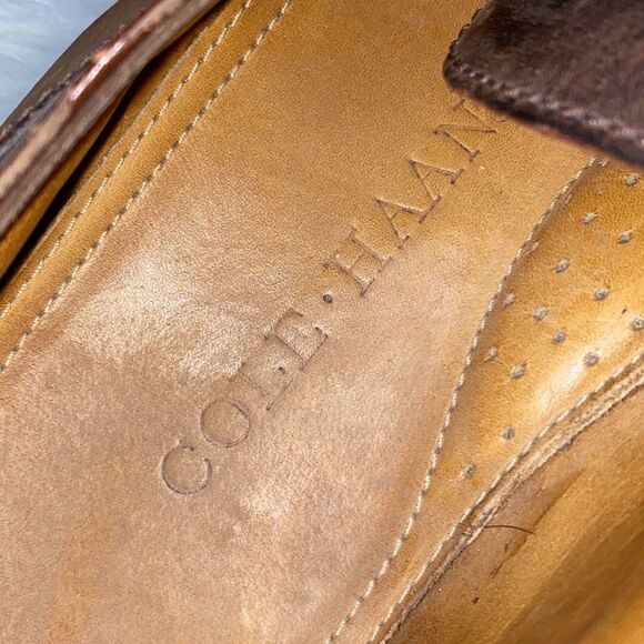 Cole Haan Nathan Oxfords/Dress Shoes Dark Brown Leather Men’s 11 Made in Brazil - Picture 8 of 9